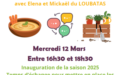 Ouverture de la saison 2025 au Jardin Pour2Mains le 12 mars : rdv tous les mercredis après-midi